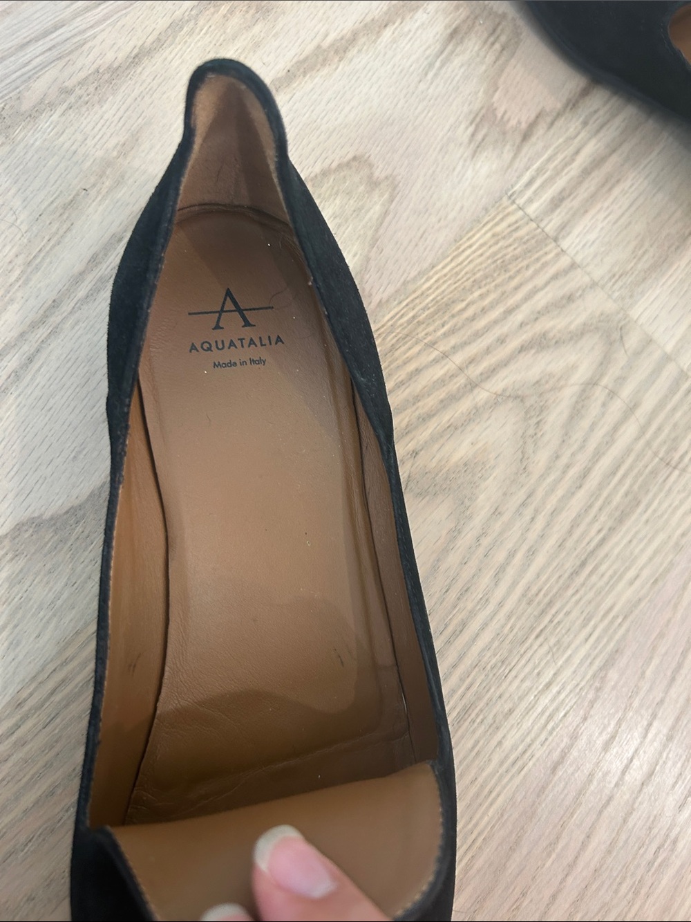 Aquatalia Black Suede Slip-On Loafers - Picture 7 of 13